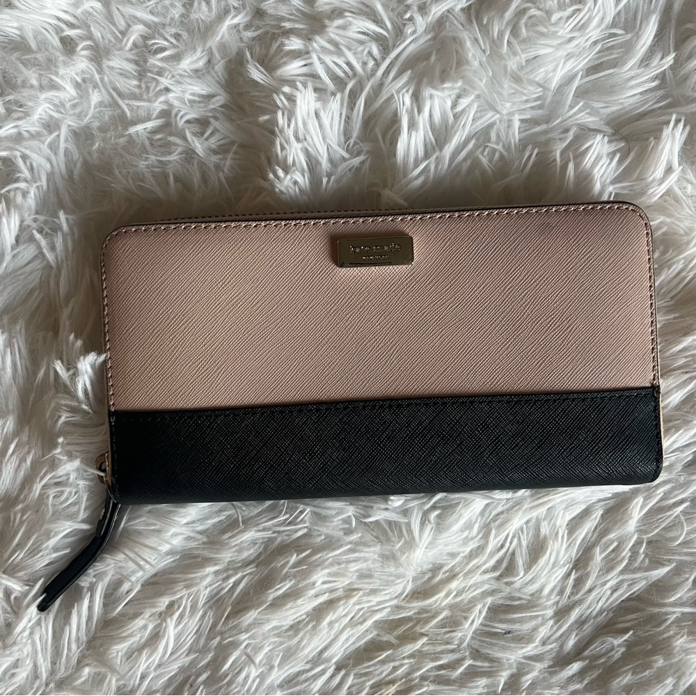 Kate Spade stacy laurel way dusty pink/black wallet